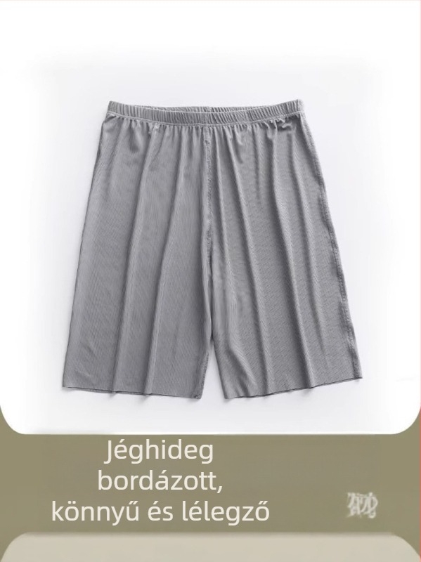 Férfi ice silk rövidnadrág nyárra, egyenes szabású, mikro rugalmasság, 75% poliészter