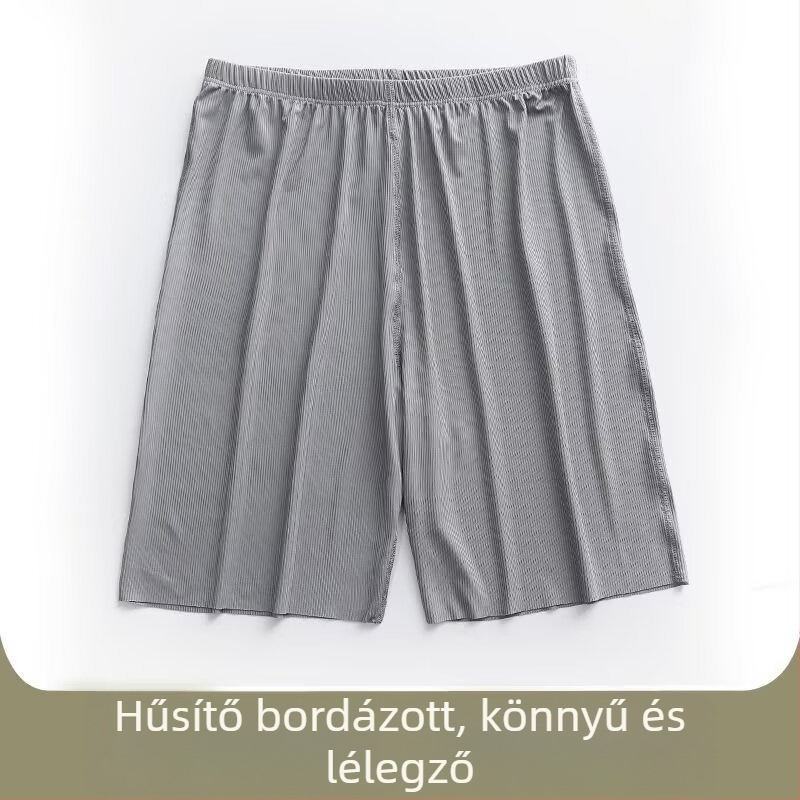 Férfi ice silk rövidnadrág nyárra, egyenes szabású, mikro rugalmasság, 75% poliészter