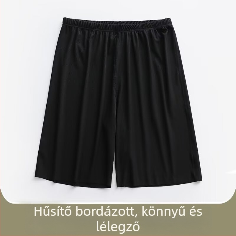 Férfi ice silk rövidnadrág nyárra, egyenes szabású, mikro rugalmasság, 75% poliészter