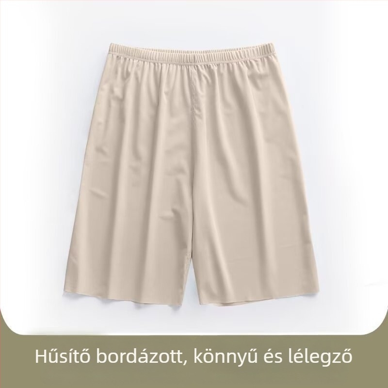 Férfi ice silk rövidnadrág nyárra, egyenes szabású, mikro rugalmasság, 75% poliészter