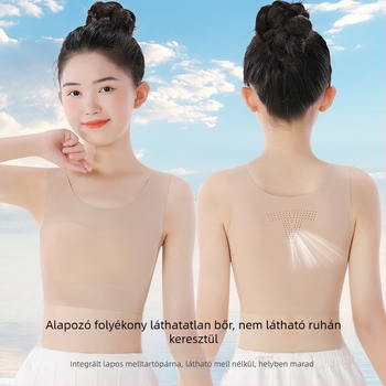 Lányoknak tornatanító melltartó – nylon/elastán 75/25 – egész évben használható – 8 éves kor felett
