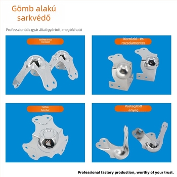 AW Anwang rozsdamentes acél sarokvédő fa dobozokhoz, 3 oldalú, 90°-os sarokvédő