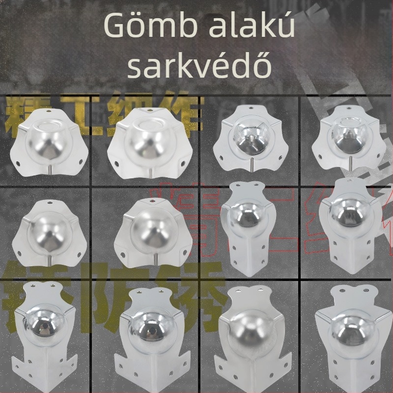 AW Anwang rozsdamentes acél sarokvédő fa dobozokhoz, 3 oldalú, 90°-os sarokvédő