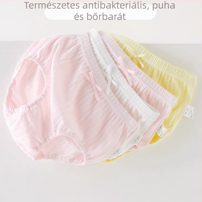 100% pamut gyerek boxeralsó, uniszex, varrat nélküli, 3–8 éveseknek