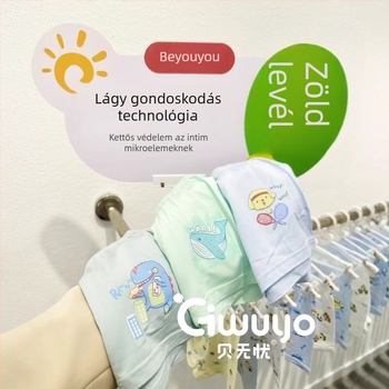 Beiwuyou 4-es csomagos gyerek pamut alsóneműk, uniszex, mintás rajzfilm dizájnnal, 3–8 éveseknek