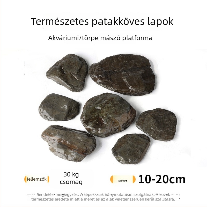 Akvarisztikai tájépítő kő – természetes nyers kő, fő kő és kő töredékek, aljzatos homok, 60 darabos doboz