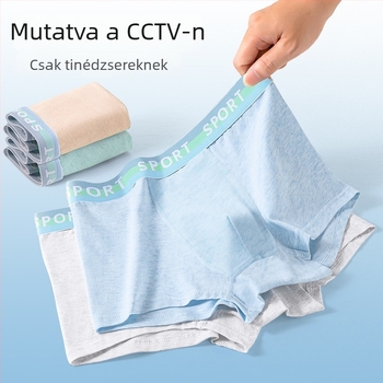 Fiúknak való pamut boxer alsó Yingjisen márka, 95% pamut, középtalpas, 8 év feletti gyermekeknek (140 cm fölött), 4 tűs 6 szálas varrás, biztonsági osztály A