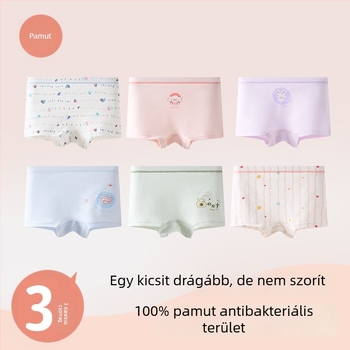 7A antibakteriális pamut gyerek boxeralsó, magas elasztikusság, lágy kefés felület, 95% pamut