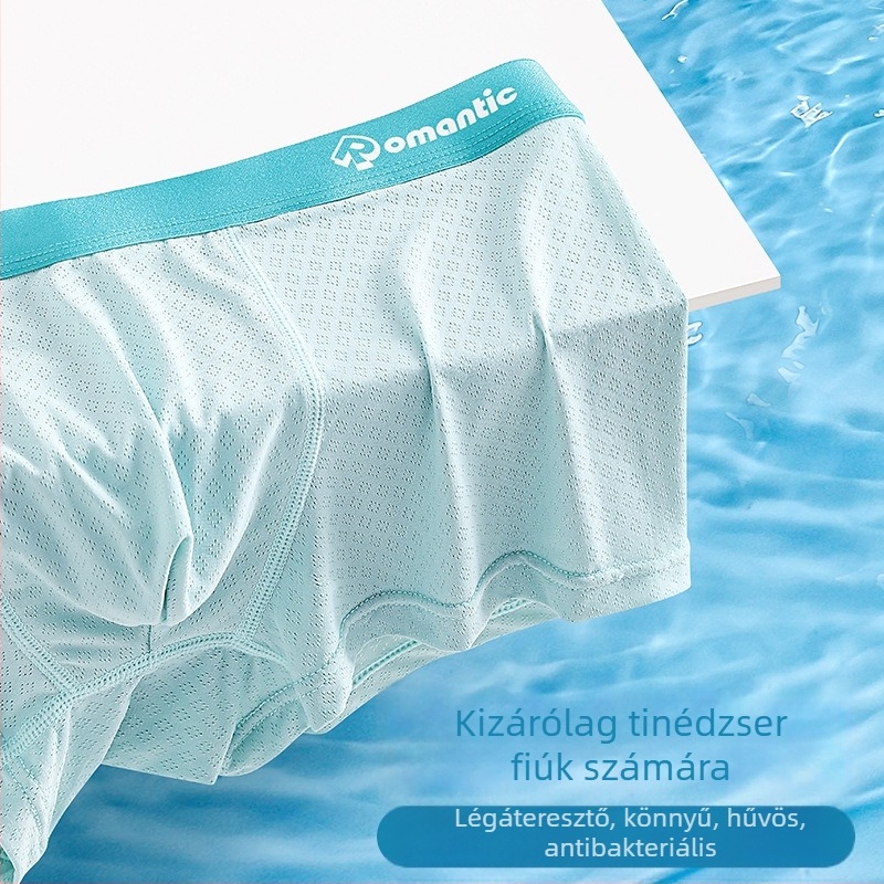 Fiúknak szóló antibakteriális alsónemű, 7A, lélegző nylon 90%, oldalvarrás nélküli, Slim Boyyi, 2024 nyár, 8 évesnél idősebb gyermekeknek