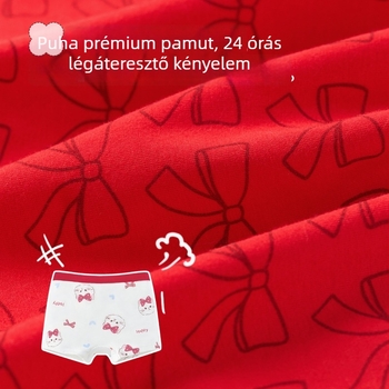 Nidobear 2025 Gyerekeknek 60S Antibakteriális Piros Pamut Boxer Rövidnadrág – Csillagjegy Éve
