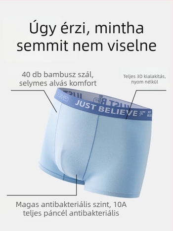 Fiúknak bambusz rostú boxer alsónemű – antibakteriális, kategória A, 8+ éveseknek (140 cm felett), nyári 2025 kiadás