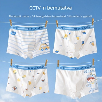 Fiúknak szóló antibakteriális alsónemű, 95% pamut, Yingjisen márka, cikkszám 9671, dobozos csomagolás