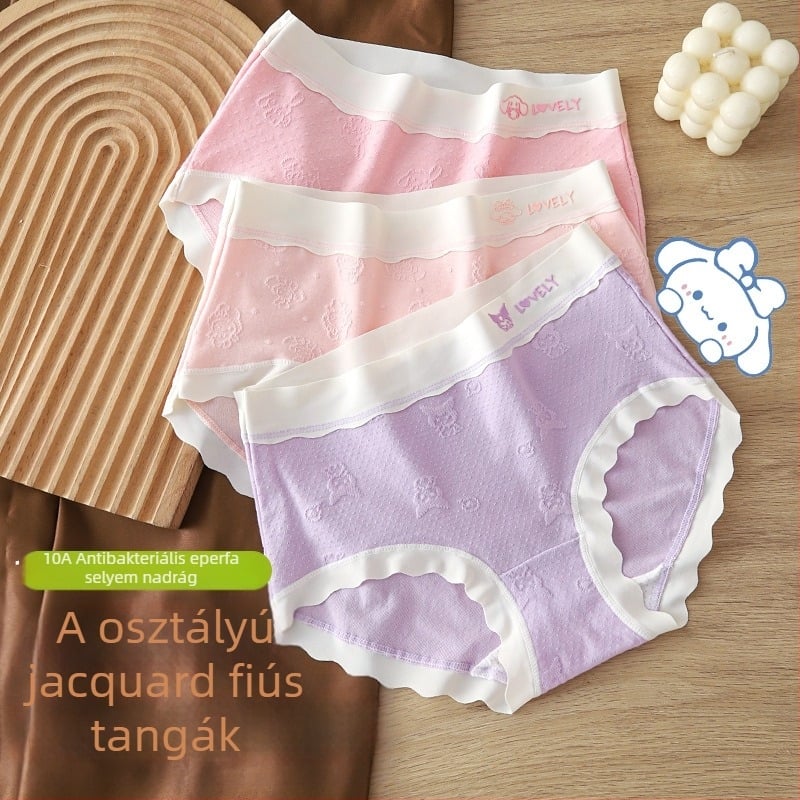Jacquard pamut alsónemű lányoknak, elasztikus derekú, 95% pamut, 3–8 éveseknek