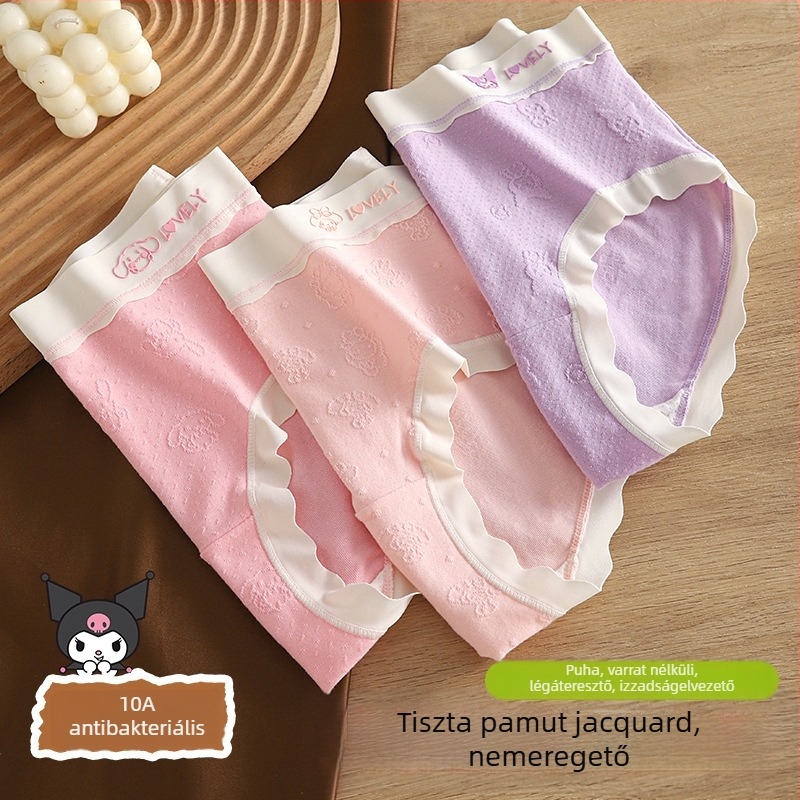 Jacquard pamut alsónemű lányoknak, elasztikus derekú, 95% pamut, 3–8 éveseknek