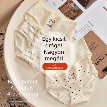 Lányoknak készült pamut alsóneműk, 6-12 évesek, A osztályú pamut, nem gyűrődik fel