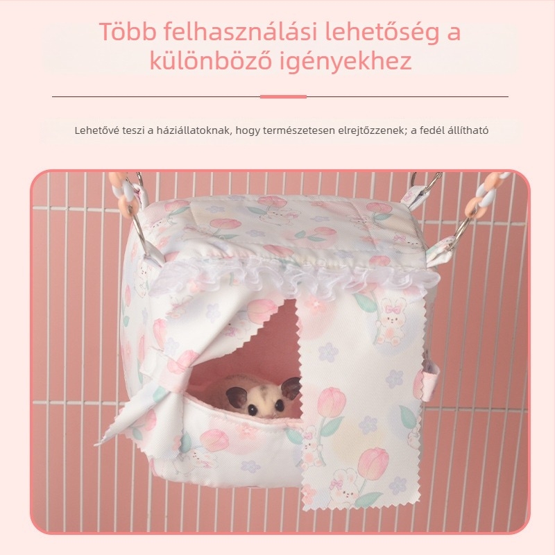 Hörcsög alvó fészek – Kompozit anyagú textil, Beltéri használat, Négyzet alakú, Pihenés és rejtőzés