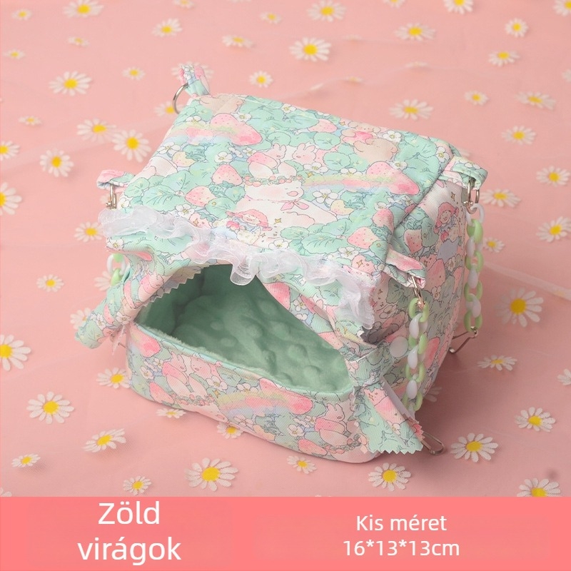 Hörcsög alvó fészek – Kompozit anyagú textil, Beltéri használat, Négyzet alakú, Pihenés és rejtőzés