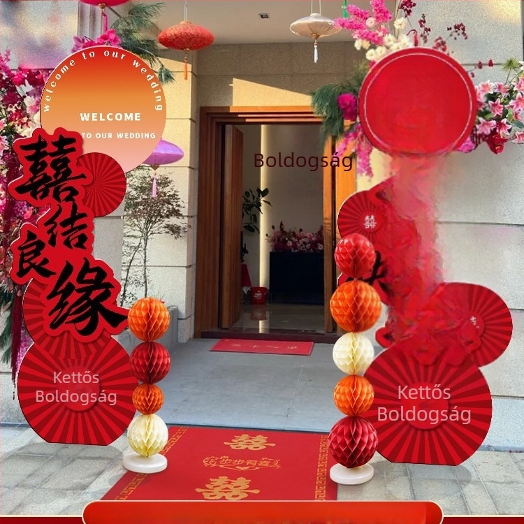 Esküvői ív alakú kapu üdvözlő oszlopokkal kültéri vidéki esküvőhöz – Anyag: Egyéb; Márka: Jiang su; Csomagolás: Szokásos csomagolás; Alkalom: Esküvő