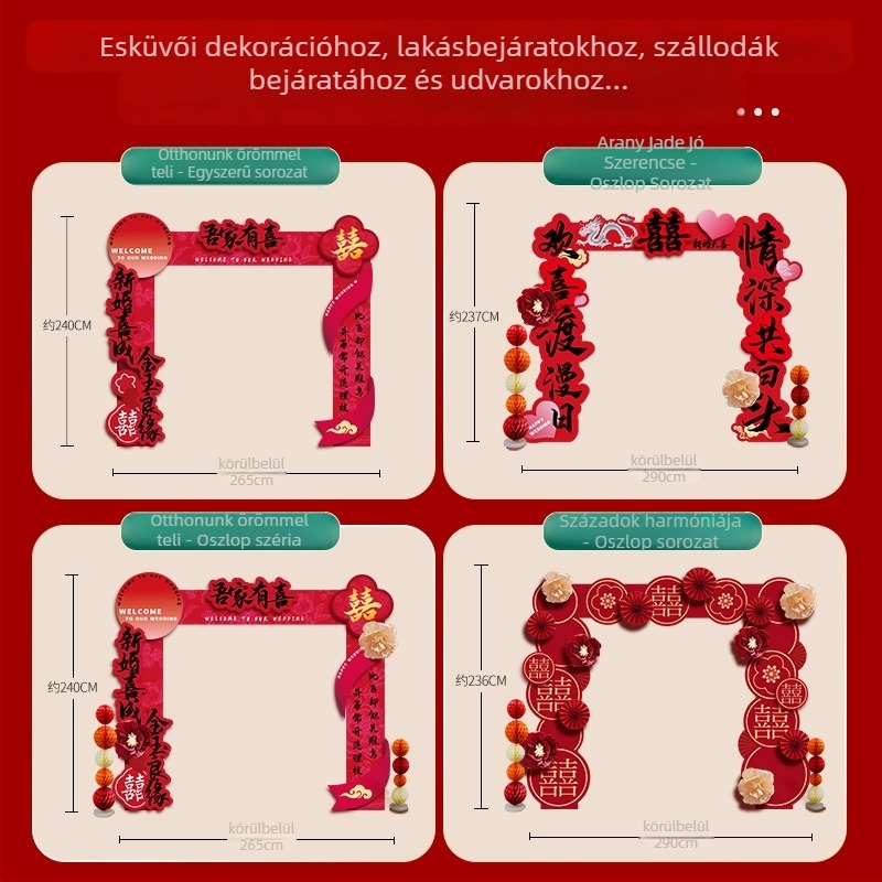 Esküvői ív alakú kapu üdvözlő oszlopokkal kültéri vidéki esküvőhöz – Anyag: Egyéb; Márka: Jiang su; Csomagolás: Szokásos csomagolás; Alkalom: Esküvő