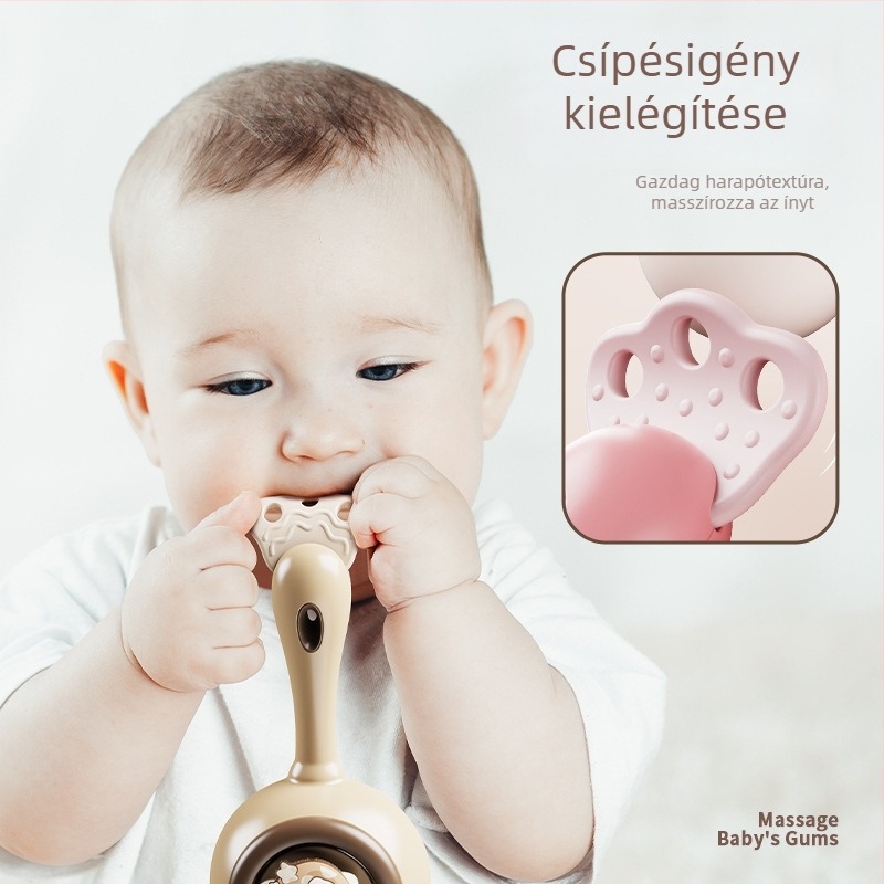 Le zai Kézi tamburin – Műanyag babajáték, Korai tanulási eszköz, Kényelmes a babának, Dobozos csomagolás, 3C műanyag játék