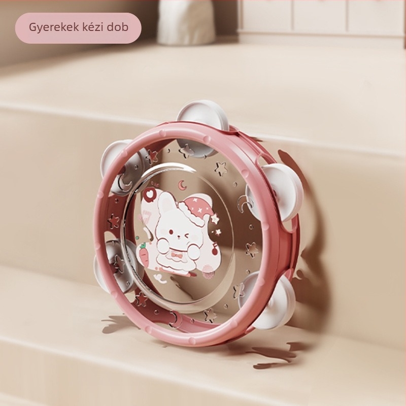 Le zai Kézi tamburin – Műanyag babajáték, Korai tanulási eszköz, Kényelmes a babának, Dobozos csomagolás, 3C műanyag játék