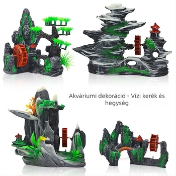 Akvárium tájkép dekoráció gyantából – rockery készlet száraz tájhoz, érzelmi atmoszter teremt és javítja a térérzékelést