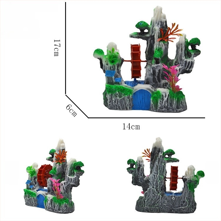 Akvárium tájkép dekoráció gyantából – rockery készlet száraz tájhoz, érzelmi atmoszter teremt és javítja a térérzékelést