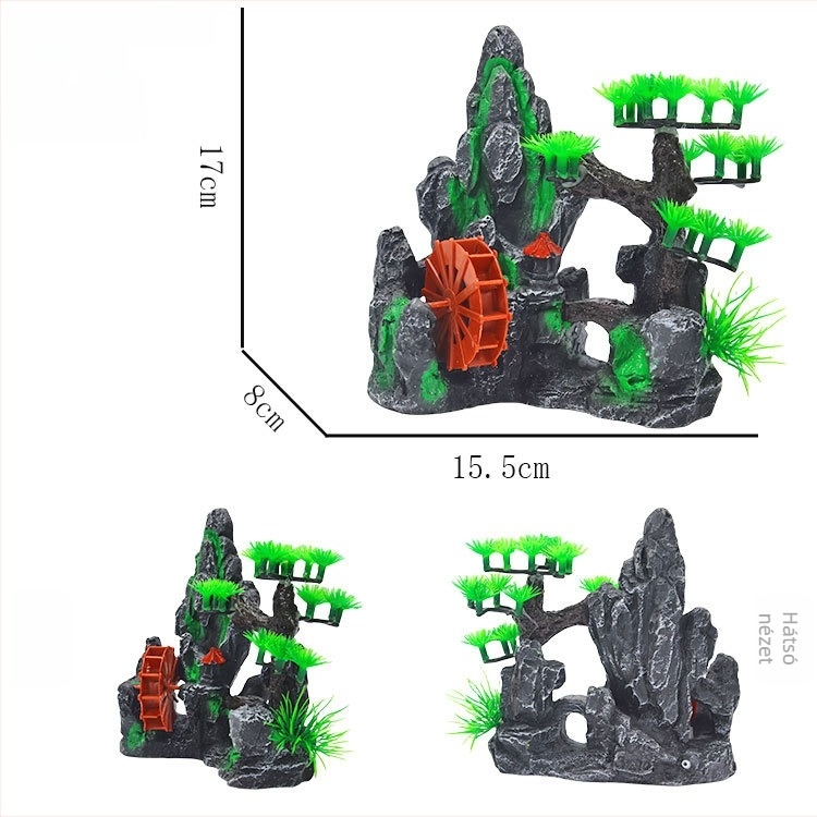 Akvárium tájkép dekoráció gyantából – rockery készlet száraz tájhoz, érzelmi atmoszter teremt és javítja a térérzékelést