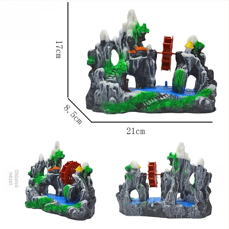 Akvárium tájkép dekoráció gyantából – rockery készlet száraz tájhoz, érzelmi atmoszter teremt és javítja a térérzékelést