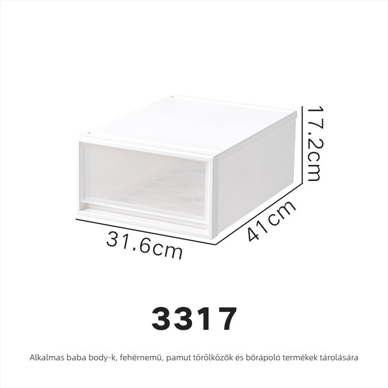 Repentance Műanyag fiókos tároló doboz, matt átlátszó, szerelés nélkül, 40–50 L, japán stílus, por- és nedvességálló