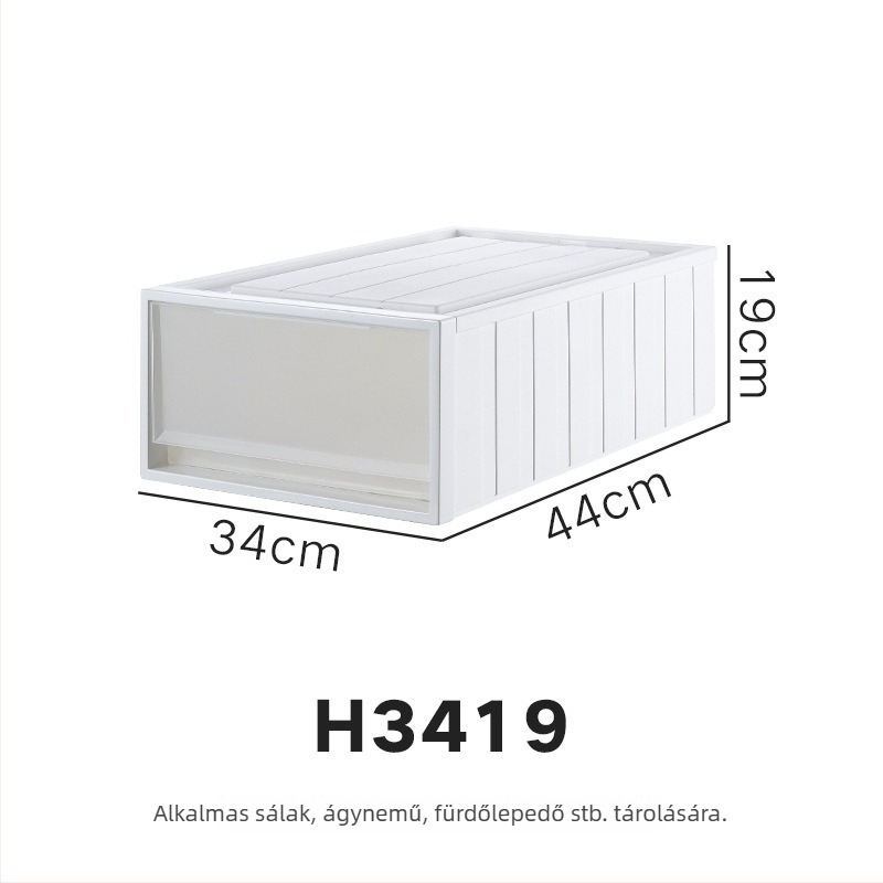 Repentance Műanyag fiókos tároló doboz, matt átlátszó, szerelés nélkül, 40–50 L, japán stílus, por- és nedvességálló