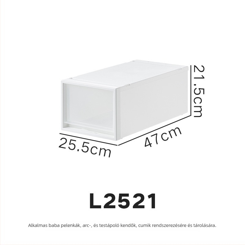 Repentance Műanyag fiókos tároló doboz, matt átlátszó, szerelés nélkül, 40–50 L, japán stílus, por- és nedvességálló