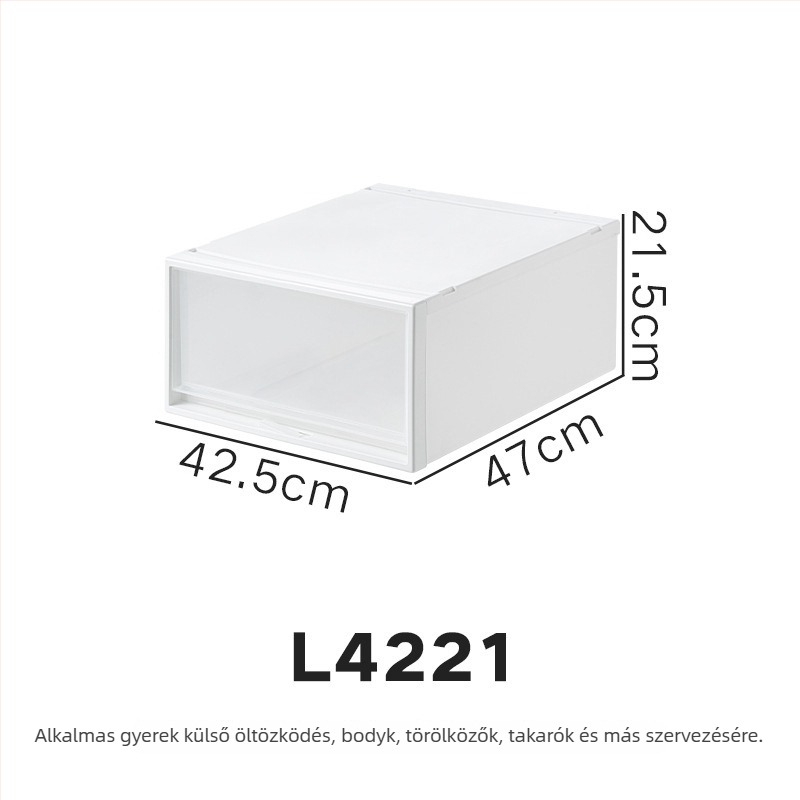 Repentance Műanyag fiókos tároló doboz, matt átlátszó, szerelés nélkül, 40–50 L, japán stílus, por- és nedvességálló