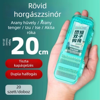 Két horoggal ellátott zsinór arany hüvellyel, kész halászeszköz vad patakhoz