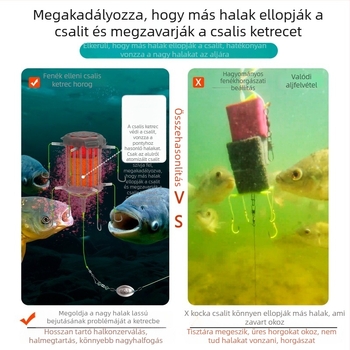 Nagy halakra szánt robbanó horog készlet, csúszásmentes aljzattal, négyzet alakú csalival, folyóhoz való horgászbot