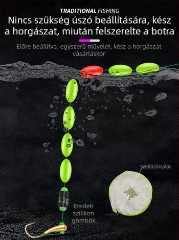 Kampók és damil készlet, kézzel kötött, Nylon Nano anyagú, folyóparti horgászathoz, Kína eredetű