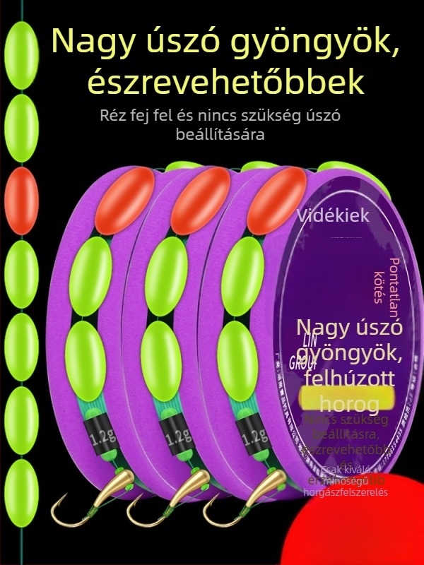 Kampók és damil készlet, kézzel kötött, Nylon Nano anyagú, folyóparti horgászathoz, Kína eredetű