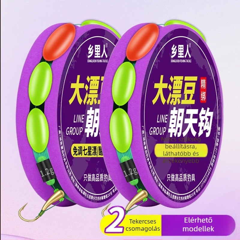 Kampók és damil készlet, kézzel kötött, Nylon Nano anyagú, folyóparti horgászathoz, Kína eredetű