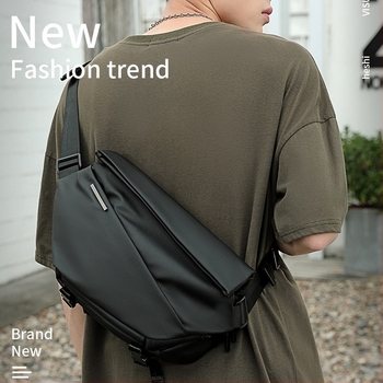 Férfi crossbody táska kerékpározáshoz, vízálló, könnyű, kopásálló, nagy kapacitású, bővíthető