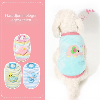 Flanelból készült mellény háziállatoknak – kistestű kölyökkutyák és macskák számára, uniszex, hétköznapi stílus, őszi-téli szezon