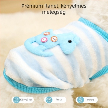 Flanelból készült mellény háziállatoknak – kistestű kölyökkutyák és macskák számára, uniszex, hétköznapi stílus, őszi-téli szezon