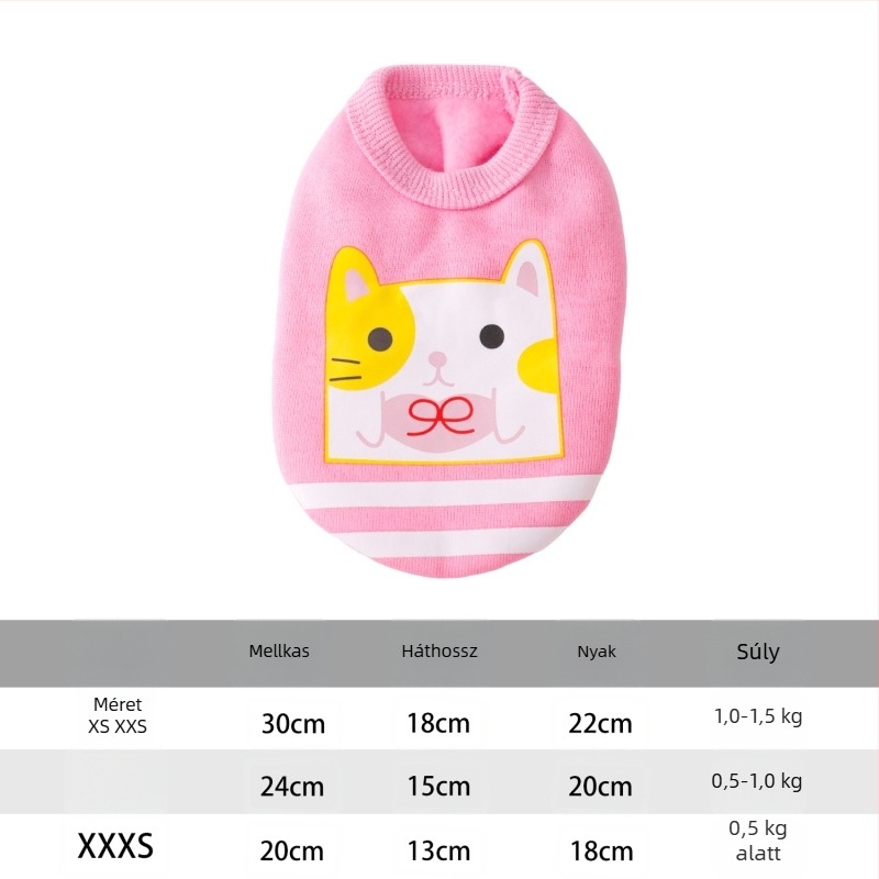 Flanelból készült mellény háziállatoknak – kistestű kölyökkutyák és macskák számára, uniszex, hétköznapi stílus, őszi-téli szezon