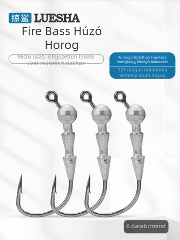 Lead head barbed Ned hook No. 4, 6-pack, 4x strengthened micro-lead head for ocean beach fishing
