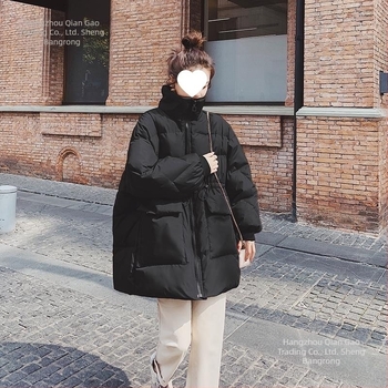 Női Chenille anyagú tolldzseki, középhosszú, álló gallér, cipzár, töltet 101–200 g