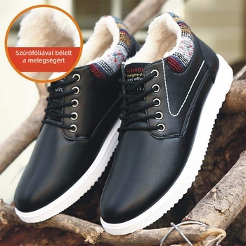 Férfi téli csizmák - vízálló, csúszásmentes, felsőrész: műbőr, talp: gumi, slip-on Martin-stílusú