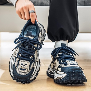 Férfiaknak tervezett kényelmes hétköznapi sportcipők textil felsőrésszel állatmintával, fűzőzárás, gumírozott talp, alacsony profil