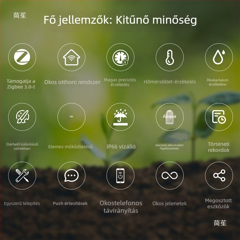 Talajtesztelő ZigBee 3.0 Wi-Fi-vel, talajhőmérséklet és nedvesség érzékelővel, nehézfémteszteléssel