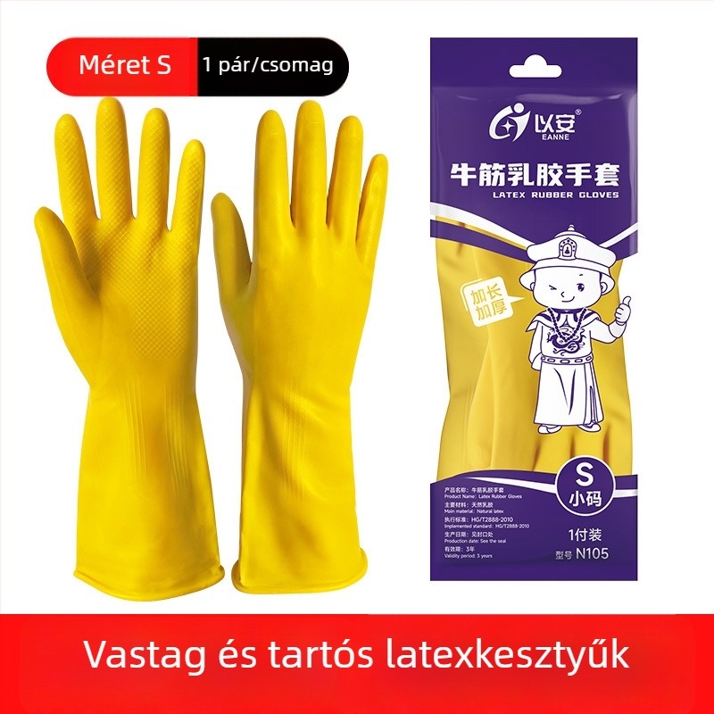 South Sea egyszer használatos gumikesztyűk – vastagított, kopásálló; háztartási tisztításra, halászatra és élelmiszer-feldolgozásra; Márka: South Sea; Tömeg: 100