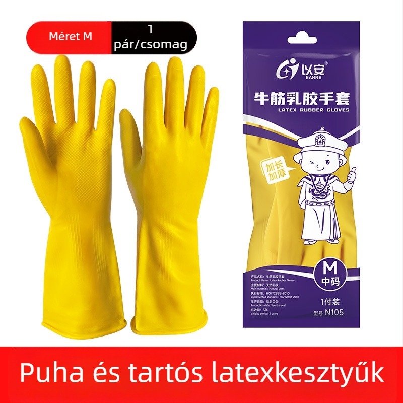 South Sea egyszer használatos gumikesztyűk – vastagított, kopásálló; háztartási tisztításra, halászatra és élelmiszer-feldolgozásra; Márka: South Sea; Tömeg: 100