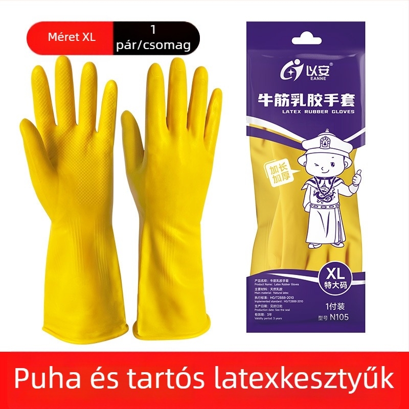 South Sea egyszer használatos gumikesztyűk – vastagított, kopásálló; háztartási tisztításra, halászatra és élelmiszer-feldolgozásra; Márka: South Sea; Tömeg: 100